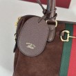 Borsa Gucci Borsetto Boston media 866732 Scamosciata marrone
