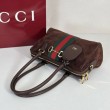 Borsa Gucci Borsetto Boston media 866732 Scamosciata marrone
