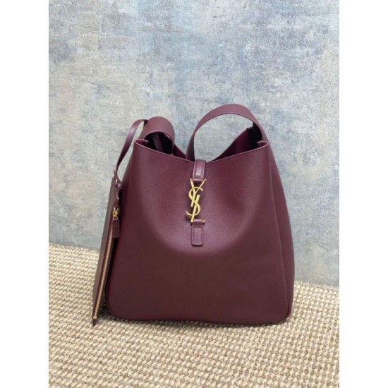 Replica Perfetta Hobo Grande YSL Saint Laurent Le 5 &agrave; 7 morbida Borgogna