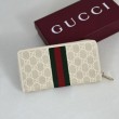 Pari all'originale replica imitazione Portafoglio Gucci Ophidia GG Supreme con cerniera 838484 beige