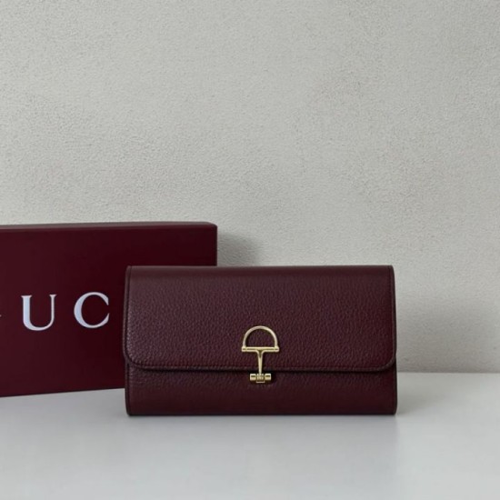 Alta gamma replica Portafoglio continentale Gucci Softbit 828147 Borgogna