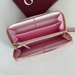 Portafoglio Gucci GG Marmont trapuntato con cerniera 443123 Rosa