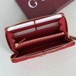 Portafoglio Gucci GG Marmont trapuntato con cerniera 443123 Rosso