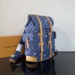 Zaino LV Christopher MM M27554 Monogram Heritage denim Blu