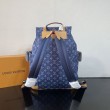 Zaino LV Christopher MM M27554 Monogram Heritage denim Blu