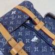 Zaino LV Christopher MM M27554 Monogram Heritage denim Blu