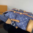 Zaino LV Christopher MM M27554 Monogram Heritage denim Blu