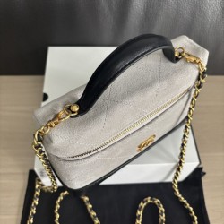 Replica di lusso Borse Chanel 26P Vanity con catena AP5186 scamosciata di vitello grigia Imitazioni Cloni Borse Chanel 26P Vanity con catena AP5186 scamosciata di vitello grigia firmate
