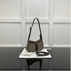 Replica di lusso Mini borsa a tracolla Gucci Ophidia 838465 Marrone Imitazioni Cloni Mini borsa a tracolla Gucci Ophidia 838465 Marrone firmate