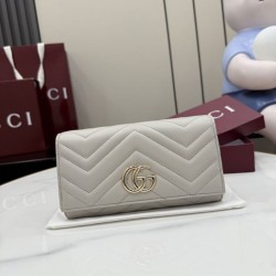 Cloni Portafoglio continentale Gucci GG Marmont 443436 grigio firmate
