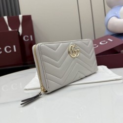 Replica di lusso Qualità superiore replica di alta qualità Portafoglio Gucci GG Marmont trapuntato con cerniera 443123 Grigio Imitazioni Cloni Qualità superiore replica di alta qualità Portafoglio Gucci GG Marmont trapuntato con cerniera 443123 Grigio firmate