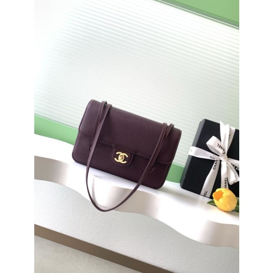 Borse Replica a tracolla Chanel 26P Preppy Coco AP6130 Borgogna
