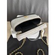 Borse Chanel 26P Vanity con catena AP5186 scamosciata di vitello grigia