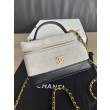 Borse Chanel 26P Vanity con catena AP5186 scamosciata di vitello grigia