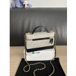 Borse Chanel 26P Vanity con catena AP5186 scamosciata di vitello grigia