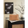 Chanel 26P Beauty case sottile con manico superiore trapuntato e catena AP5100 Marrone