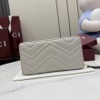 Qualità superiore replica di alta qualit&agrave; Portafoglio Gucci GG Marmont trapuntato con cerniera 443123 Grigio