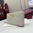 Qualità superiore replica di alta qualit&agrave; Portafoglio Gucci GG Marmont trapuntato con cerniera 443123 Grigio