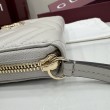 Qualità superiore replica di alta qualit&agrave; Portafoglio Gucci GG Marmont trapuntato con cerniera 443123 Grigio