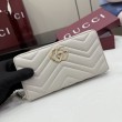 Qualità superiore replica di alta qualit&agrave; Portafoglio Gucci GG Marmont trapuntato con cerniera 443123 Grigio
