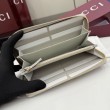Qualità superiore replica di alta qualit&agrave; Portafoglio Gucci GG Marmont trapuntato con cerniera 443123 Grigio