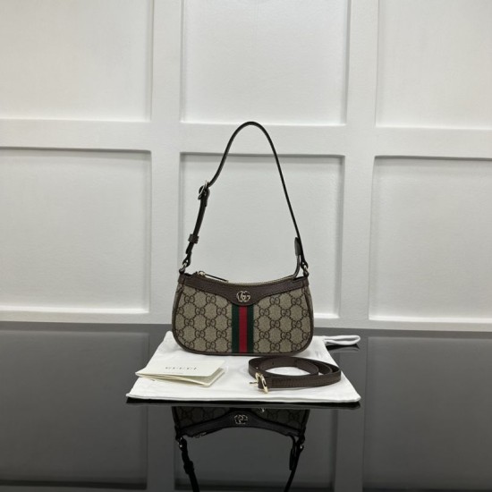 Mini borsa a tracolla Gucci Ophidia 838465 Marrone