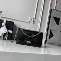 Cloni Borsa Chanel Reissue 2.55 26S pelle rugosa/gonfia Double Flap A37586 nera firmate
