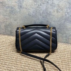 Replica di lusso Borsa piccola YSL Saint Laurent Loulou trapuntata nera Imitazioni Cloni Borsa piccola YSL Saint Laurent Loulou trapuntata nera firmate