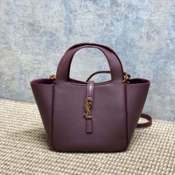 Cloni Borsa tote YSL Saint Laurent Le 5 &agrave; 7 Bea Baby Bordeaux firmate