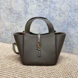 Cloni Borse Imitazioni tote YSL Saint Laurent Le 5 &agrave; 7 Bea Baby Verde Scuro firmate