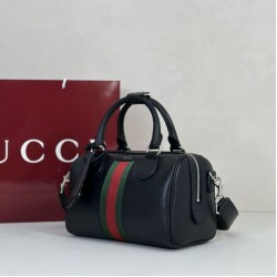 Replica di lusso Borsa da viaggio piccola Gucci Web Trademark 866980 nera Imitazioni Cloni Borsa da viaggio piccola Gucci Web Trademark 866980 nera firmate
