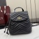 Replica di lusso Zaino Gucci Mini GG Marmont matelassé a chevron Nero Imitazioni Cloni Zaino Gucci Mini GG Marmont matelassé a chevron Nero firmate