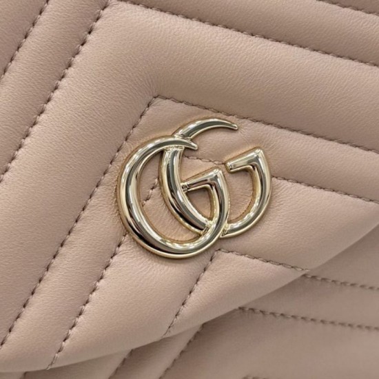 Replica di lusso Zaino Gucci Mini GG Marmont matelassé a chevron Rosa Imitazioni Cloni Zaino Gucci Mini GG Marmont matelassé a chevron Rosa firmate