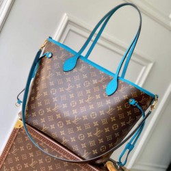 Cloni Borse Replica Alta Qualità a tracolla Louis Vuitton Monogram Inside Out Neverfull MM M13753 Blu firmate