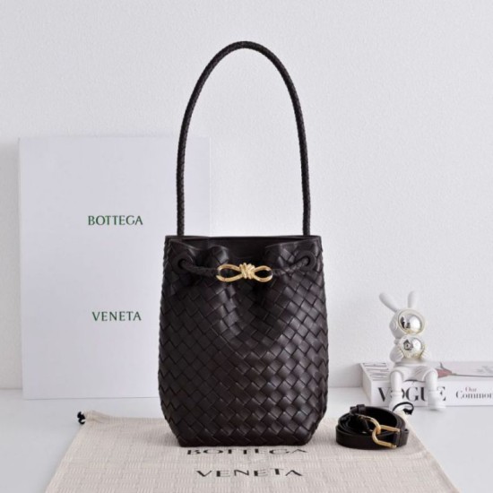 Borse Replica a secchiello piccola Andiamo di Bottega Veneta Borgogna