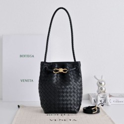 Borsa Replica 1:1 a secchiello piccola Andiamo di Bottega Veneta Nero