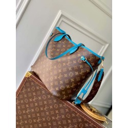 Borse Replica Alta Qualità a tracolla LV Monogram Inside Out Neverfull MM M13753 Blu