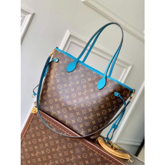 Borse Replica Alta Qualità a tracolla LV Monogram Inside Out Neverfull MM M13753 Blu