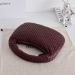 Borsa a tracolla media Bottega Veneta Veneta Intrecciato Bordeaux
