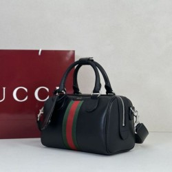 Borsa da viaggio piccola Gucci Web Trademark 866980 nera