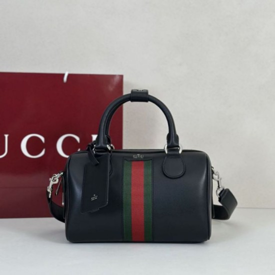 Borsa da viaggio piccola Gucci Web Trademark 866980 nera