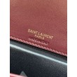 Borsa piccola YSL Saint Laurent Loulou trapuntata Borgogna