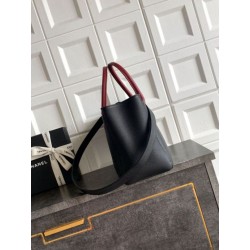 Borsa tote grande Chanel Executive Cerf nera/bordeaux