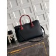 Borsa tote grande Chanel Executive Cerf nera/bordeaux