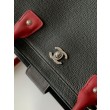 Borsa tote grande Chanel Executive Cerf nera/bordeaux