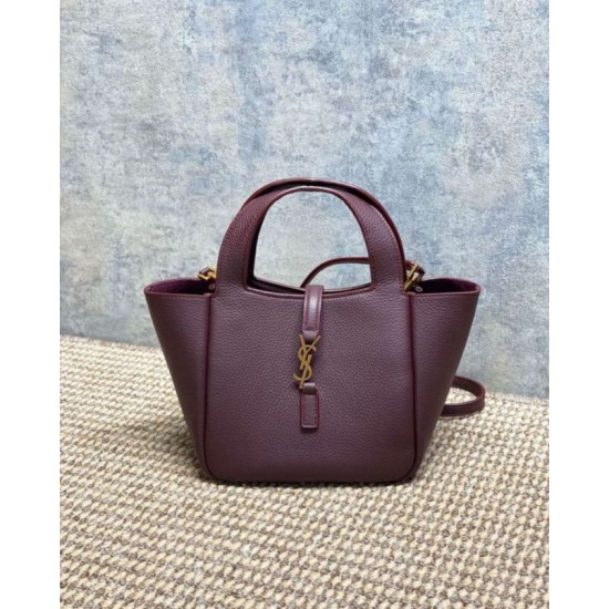 Borsa tote YSL Saint Laurent Le 5 &agrave; 7 Bea Baby Bordeaux