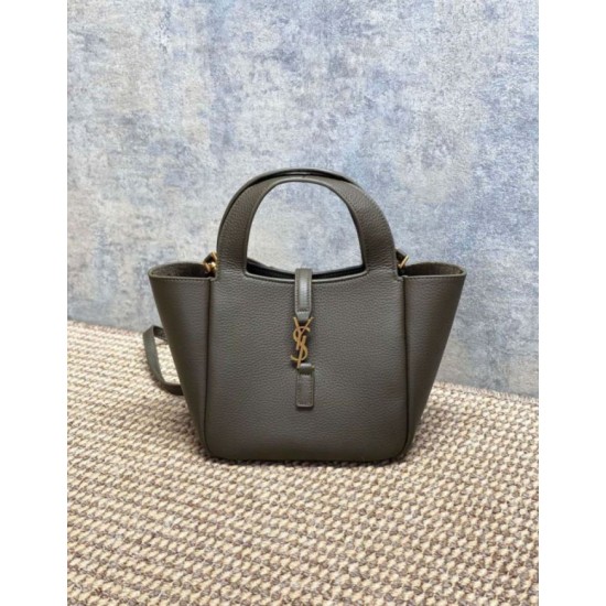 Borse Imitazioni tote YSL Saint Laurent Le 5 &agrave; 7 Bea Baby Verde Scuro