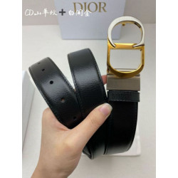 Cintura reversibile Dior 30 Montaigne con fibbia a CD con logo Nero oro