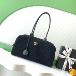 Cloni Borsa Replica 1:1 Chanel 26S Maxi Bowling AS6211 scamosciata di vitello blu scuro firmate
