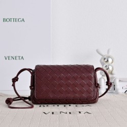 Cloni Borse Replica fedele Notturno Intrecciato Bottega Veneta Borgogna firmate